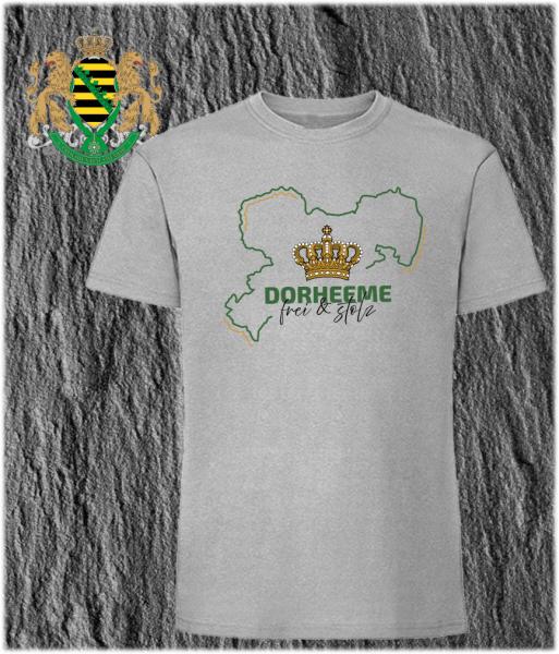 Sachsen T-Shirt , mit DORHEEME, lieferbar in S - 3XL, grün, grau oder weiss